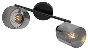 Mennyezeti spotlámpa fekete füstüveggel 2-lámpás állítható - Laura