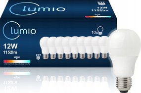 10x Led Izzó E27 12W 1152LM Semleges Fehér Erős 4000K 230V