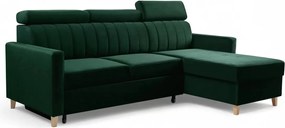Vario sarokkanapé ágyfunkcióval univerzális jobb/bal oldali - zöld bársony Bluvel 78