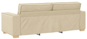 vidaXL 3 személyes kanapé krém színben, 180 cm-es szövet
