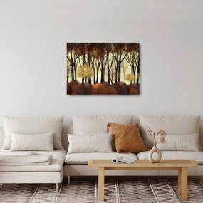 Üveg kép - Dekoratív erdő (70x50 cm)