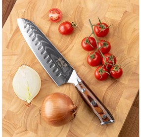 Gudaro - Damaszk Santoku konyhakés FENG 7,5", 67 rétegű acél, hossza 18 cm