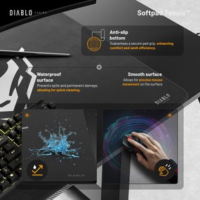 Diablo X-Tensio 1100 állítható magasságú íróasztal fekete