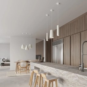 Fehér függőlámpa kerámia búrával ø 8 cm Alverna – Nice Lamps
