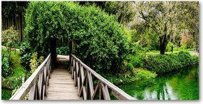 Fotó kép edzett üveg híd a folyón 140x70