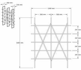 Burgaz Black and Walnut polcállvány