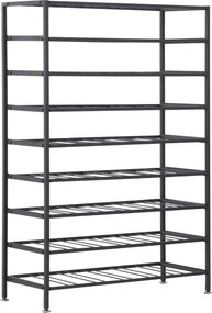 HOMCOM Bor állvány palackszekrény - 54 palack kapacitás - 63L x 25W x 91H cm fekete fém | Aosom