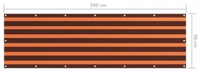 narancssárga-barna oxford-szövet erkélyparaván 90 x 300 cm