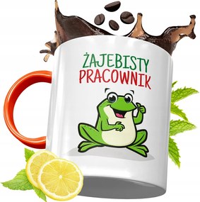 Narancssárga Bögre Dolgozóknak Ajándék fényképes nyomtatással