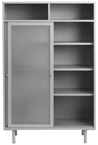Szürke fém szekrény tolóajtóval 90x140x40 cm Veep – Unique Furniture
