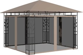 vidaXL tópszínű pavilon szúnyoghálóval 3 x 3 x 2,73 m 180 g/m²