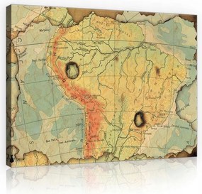 Világtérkép falikép vászonkép 100x75