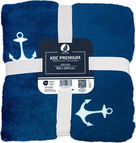 Polár takaró 150x200 sötétkék, meleg, puha Allergiásoknak Captain Mike