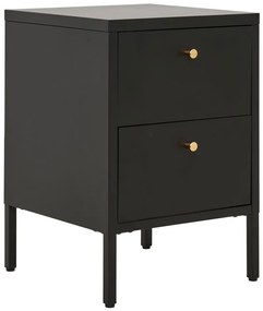 Dalby fiókos szekrény, 2 fiók, acél, fekete 40x40x59,5 cm