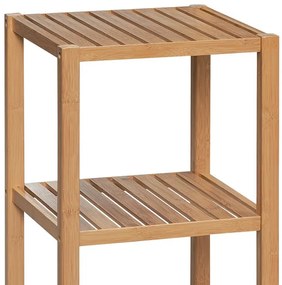 DR-011-5 Polc Tömör Bambuszból Natúr Színben, 3 Rekeszes, Teherbírás: 9 kg.