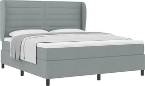 vidaXL Boxrugós ágy matracmal Világosszürke 180 x 200 cm szövet