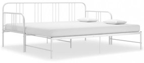 fehér fém kihúzható kanapéágy-keret 90 x 200 cm