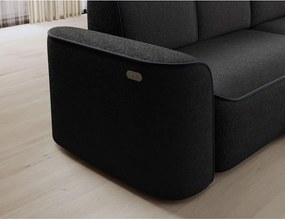 Antracitszürke buklé sarokkanapé (jobb oldali-heverő résszel) Ume – ELTAP