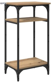 Oldal asztal polcokkal kézműves tölgy 40 x 30 x 75 cm Faanyag