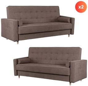 Zestaw 2x Sofa MALTA Brązowa