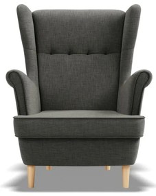 Uszak fotel, fonott, fekete