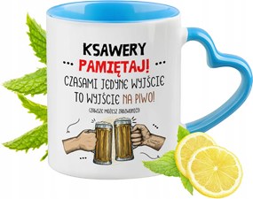 Xavérnek Kék Bögre Szív Alakú Füllel Kávé Ajándék