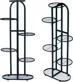 Modern fém virágágyás virágtartó állvány 6 szint fekete ModernHome