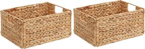 vidaXL Tárolókosarak 2 pcs Természetes 35 x 25 x 17 cm Vízi jácint