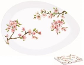 Porcelán kínálótál tojás forma, 36x25cm,dobozban,Sakura