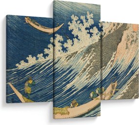 Kép - Katsushika Hokusai, Fishing Boats at Choshi in Shimosa (Soshu Choshi) , reprodukciók (90x60 cm)