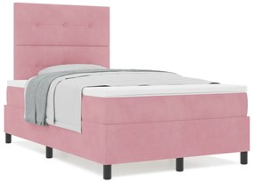 Boxspring ágy matraccal Rózsaszín 120x200 cm Bársonyos