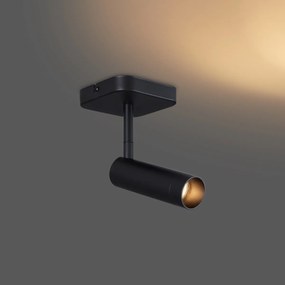 Modern fekete, kerek GU10 35 mm-es, forgatható és dönthető mennyezeti spotlámpa - Kate