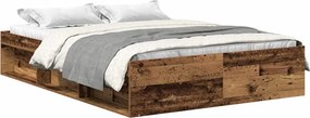 vidaXL antik fa szerelt fa ágykeret matrac nélkül 120x200 cm