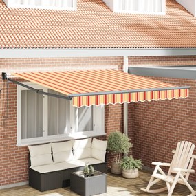 Automatikus Behúzható Napellenző Narancs és Sárga 350x250 cm
