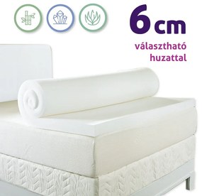 Ortho-Sleepy Memory Topper fedőmatrac 6 cm memory natúr fehér huzattal