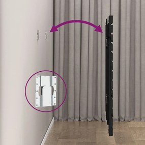 fekete tömör fenyőfa fali fejtámla 106 x 3 x 91,5 cm