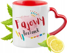 Árvácska Bögre Piros Szív Alakú Füllel Ajándék