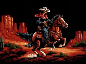 Poszter 40x30cm Galopp a prérin