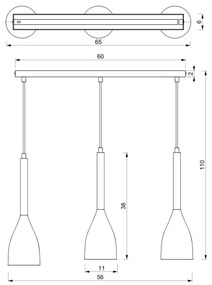 Csillár zsinóron MUZA 3xE27/60W/230V