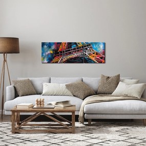 Kép - Az Eiffel-torony festménye II. (órával) (90x30 cm)