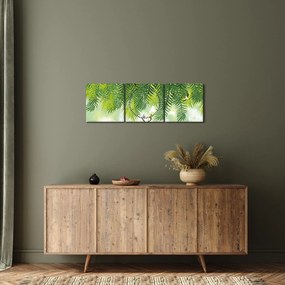 Kép - szarvas az erdőben (órával) (90x30 cm)