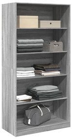 szürke sonoma színű szerelt fa ruhásszekrény 100 x 50 x 200 cm