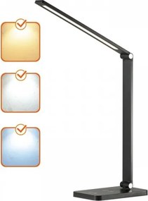 LED dimmelhető asztali lámpa vezeték nélküli töltővel NOBLITE Q LED/7W/230V 3000/4000/6500K fekete