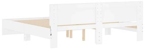 fehér ágykeret fejtámlával és LED-del 200 x 200 cm