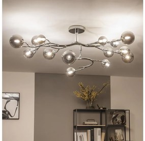 Brilagi - LED felületre szerelhető csillár MISTEL 15xG9/3W/230V fekete króm/füstszínű