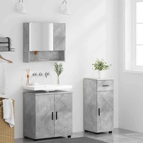 Fürdőszoba bútor szett 3 pcs Beton szürke 61 x 35 x 64 cm