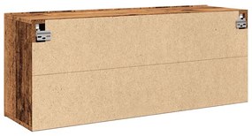 antik fa színű falra szerelhető TV-szekrény 100 x 30 x 41 cm