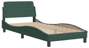 sötétzöld bársony ágykeret matrac nélkül Hanko 90x190 cm