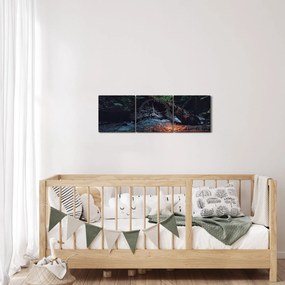 Hegyi folyó képe (órával) (90x30 cm)