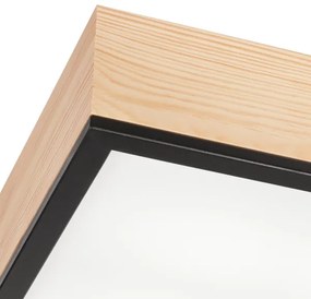 Mennyezeti lámpa NATURAL SQUARE 4xE27/15W/230V 39x39 cm fenyő/fekete